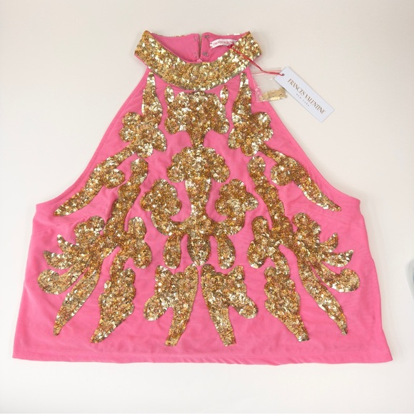NWT Frances Valentine Sequin Embellished Top Sz XL - Picture 11 of 12